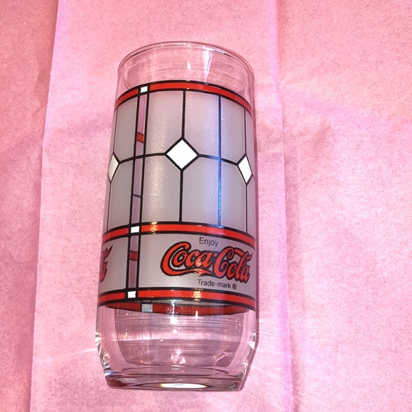 Vintage Coca Cola Tiffany Style Stain Frosted glass 1950’s-1970’s - Picture 2 of 4